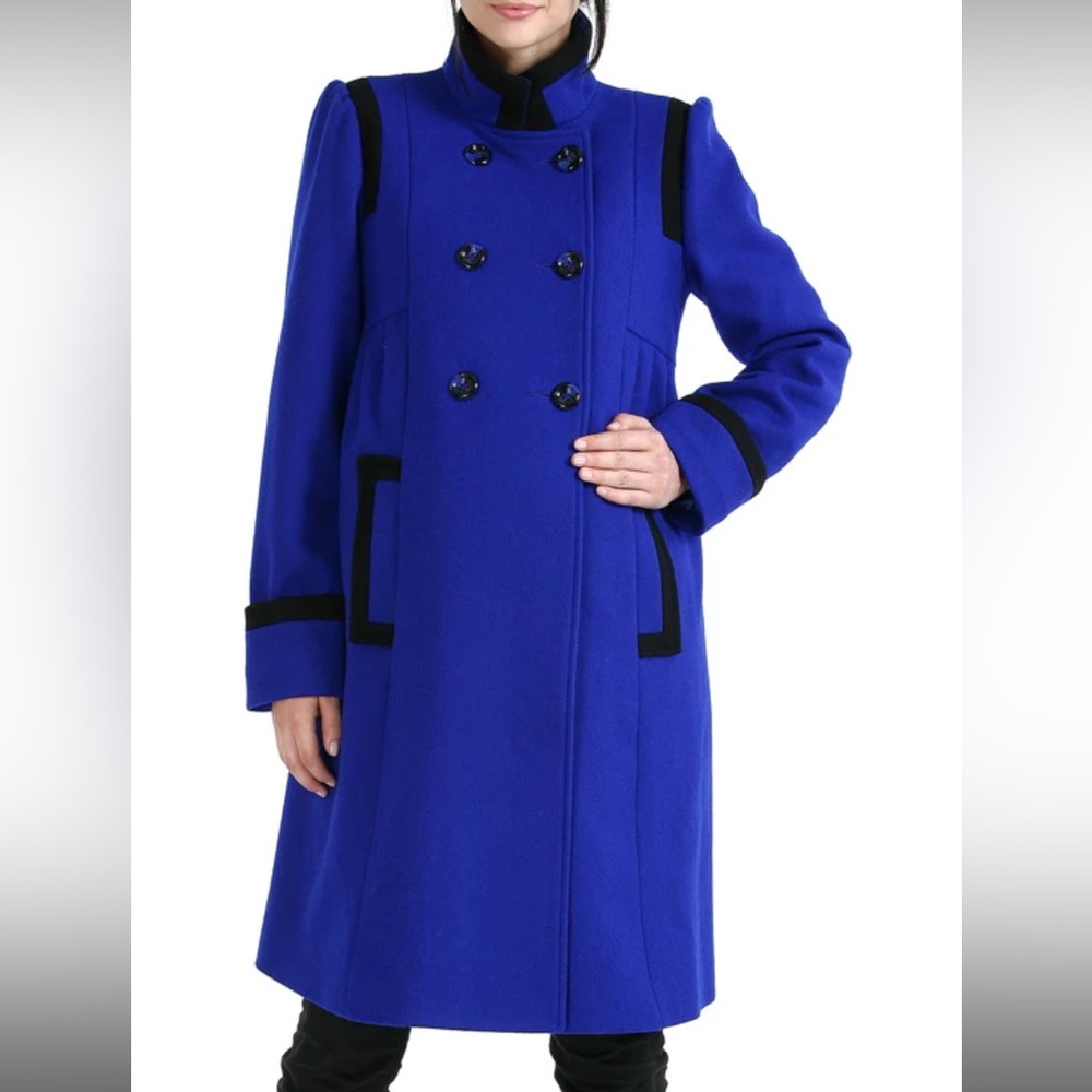 Momo Maternity "Madison" Double Breasted Wool Blend Coat
Size M- EUC